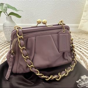 Vintage Coach Parker kisslock leather chain handbag